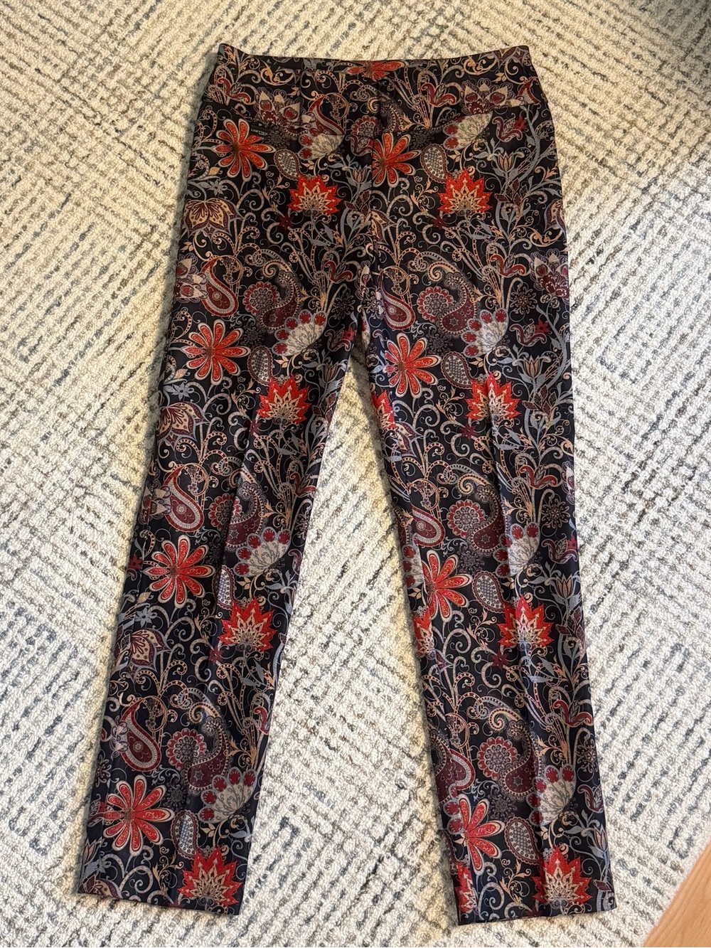 🍂 Lisette L Montreal Paisley Floral Slim Leg Pull On Pants -  Size 6  Like New